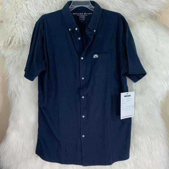 Waters Bluff NWT New Navy Blue Polo Size Large Cot - Picture 1 of 8